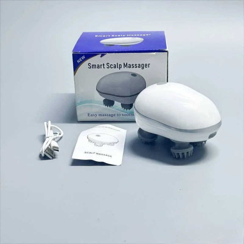 4 Rotating Heads Electric Head Massager with 6 Massage Modes, Relieve Fatigue & Relax Scalp Muscles